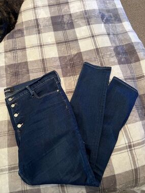 Express Dark Blue High-Rise Skinny Jeans